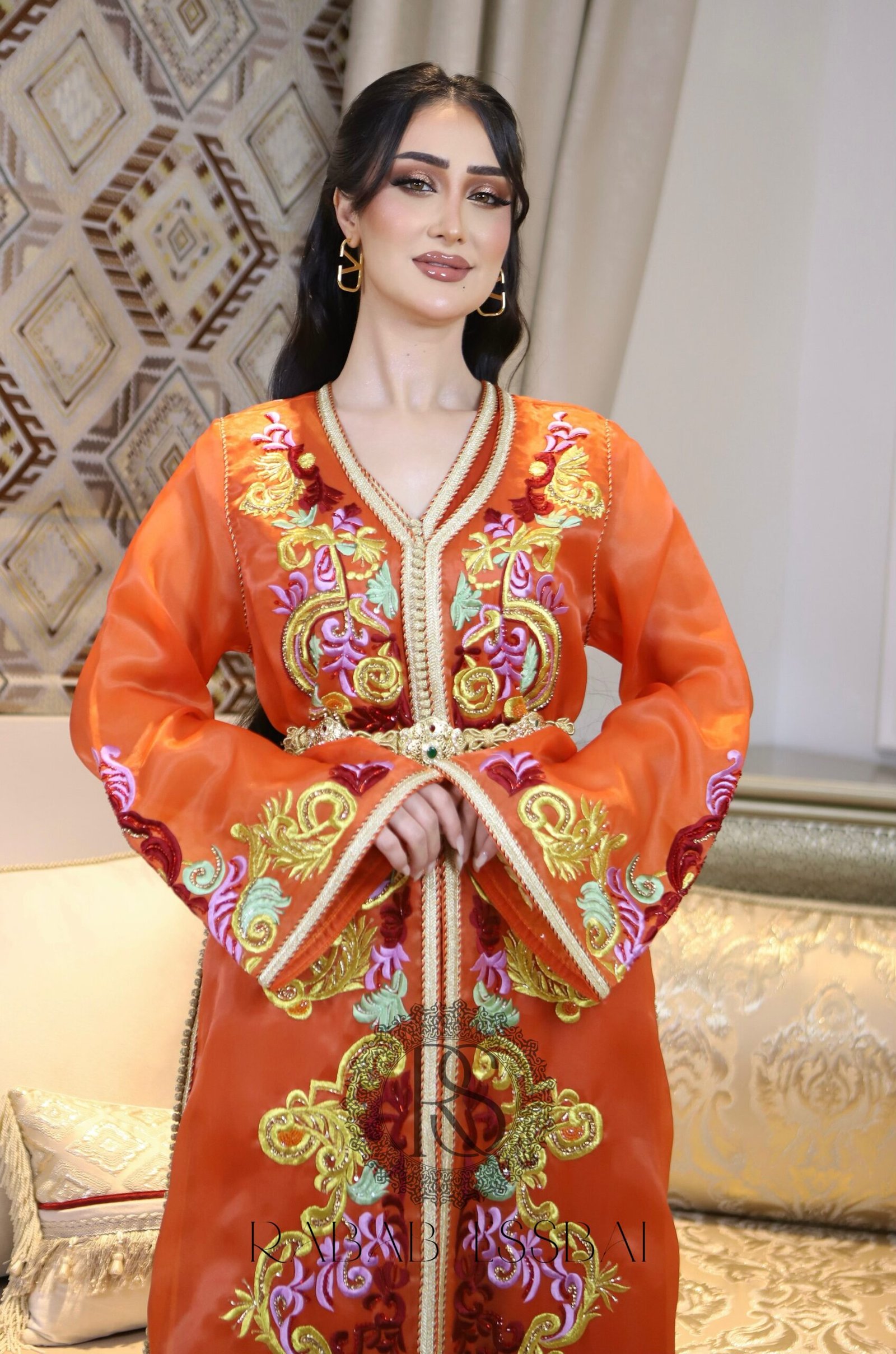 Orange Luxe Caftan - Image 3