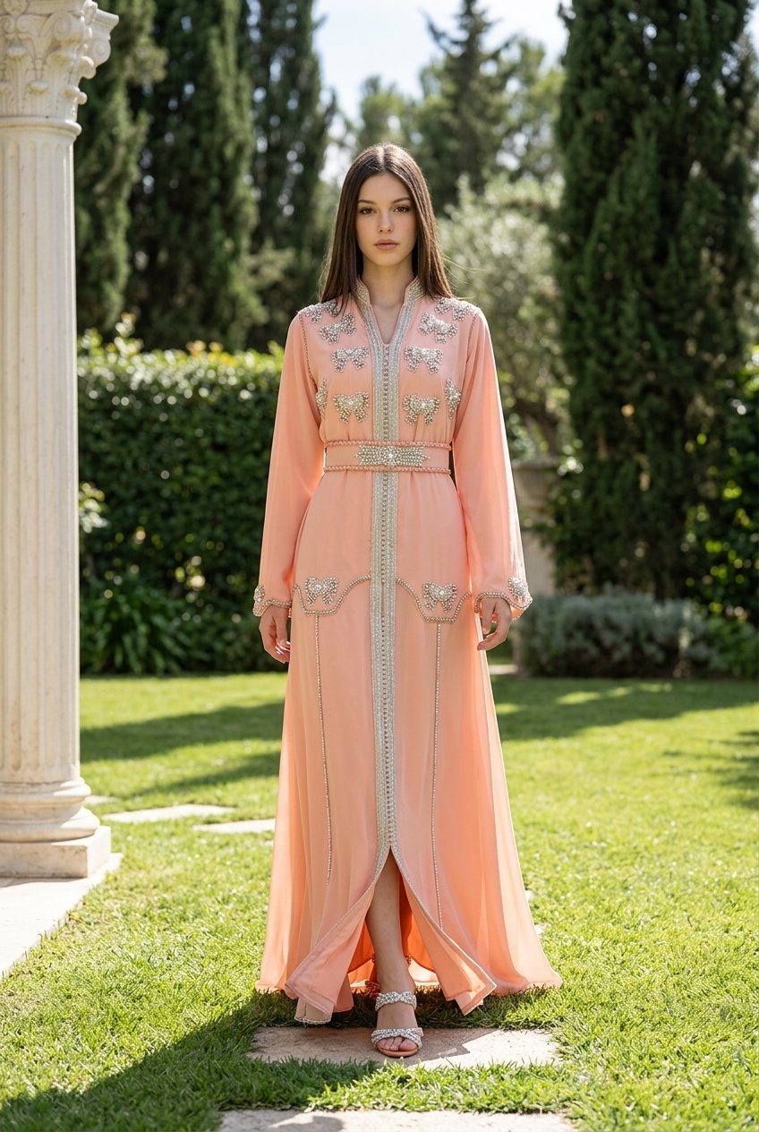 peach blossom kaftan